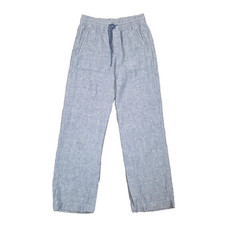 Athleta Retreat Linen High Rise Wide Leg Pants 4 Tall Blue Beach Resort Travel