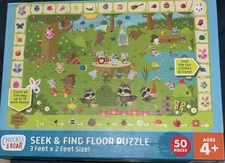 CHUCKLE & ROAR  Floor Puzzle 50 Pieces, 4+, 3 Feet x 2 Feet Seek & Find 