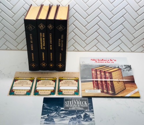 Easton Press Set of 4 East of Eden Cannery Row Grapes of Wrath Winter Steinbeck