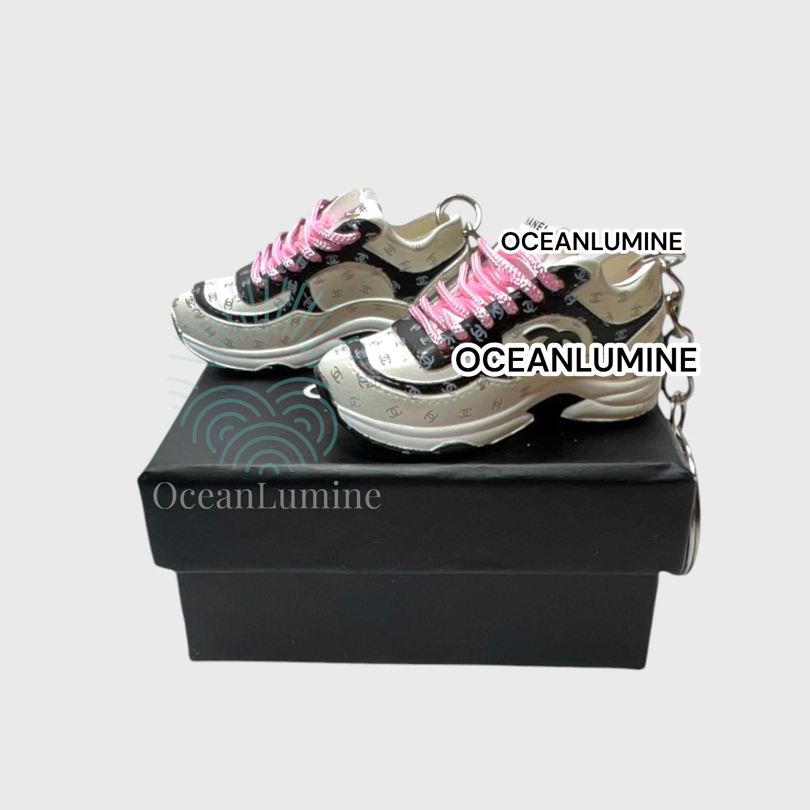 Rare Mini Porte clés Baskets Design Luxe Boîte à Chaussures 3D Cadeau/Charm Haute Qualité