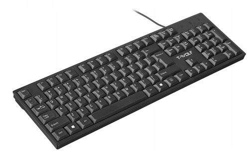 T-WOLF T15 Office USB Wired Keyboard Silent Game Keyboard 104 Keys Computer PC - 第 1/5 張圖片