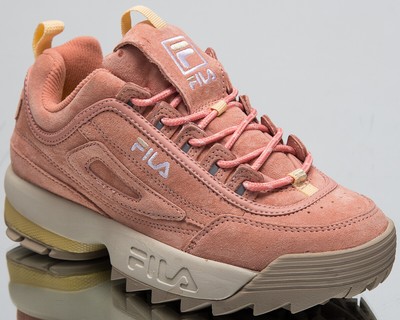 salmon pink white fila shoes