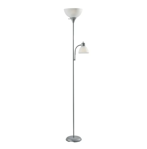 6-Foot Adjustable 2-Light Floor Lamp with 3-Way Switch for Reading-image
