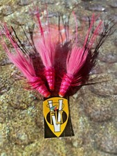 3 V Fly 3/4 Inch Signature Pink Francis Copper Salmon Tube Flies & Treble Hooks