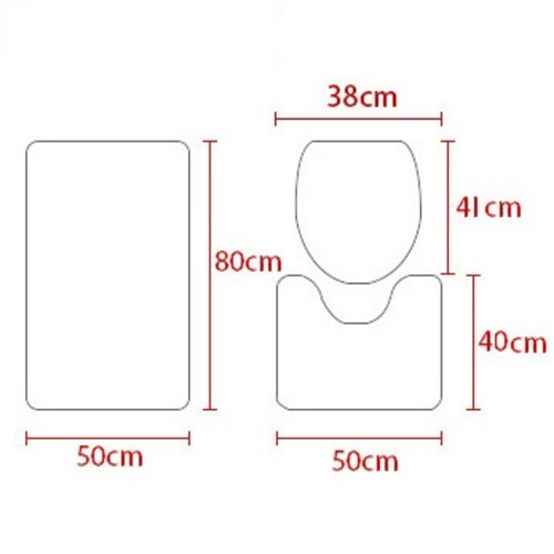 Home Bathroom 3-piece Bath Mat Small Rug with Toilet Seat Lid Cow Print - Bild 7 von 17