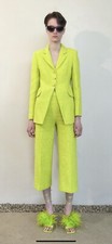 100 Authentic ZARA Lime Green Buttoned Textured Weave Blazer 129 Tax SZ: XS
