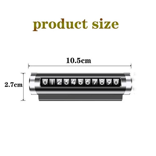 Car Temporary Parking Card Universal Rotate Phone Number Plate Aluminum Stickers - Picture 4 of 17