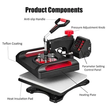 Digital Heat Press 15"x15" T-shirt Sublimation Transfer Machine Swing Away