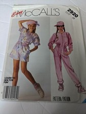 1987 Vintage MCCALL'S Sewing Pattern 2290 Girls' Jumpsuit Size 10 UNCUT