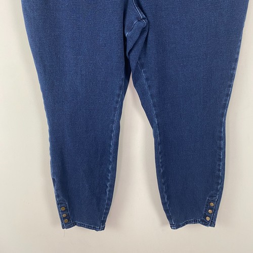 Quacker Factory Regular DreamJeannes Pull-On Snap Bottom Leggings Size XL Blue - Picture 3 of 11