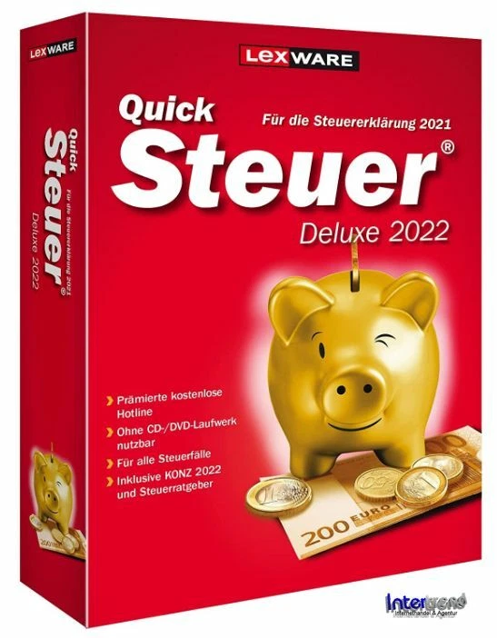 Lexware QuickSteuer Deluxe 2022 Vollversion + Konz Steuerjahr 2021 Download NEU - Bild 2 von 2