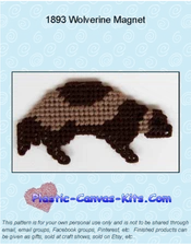Wolverine Magnet - Plastic Canvas Pattern or Kit