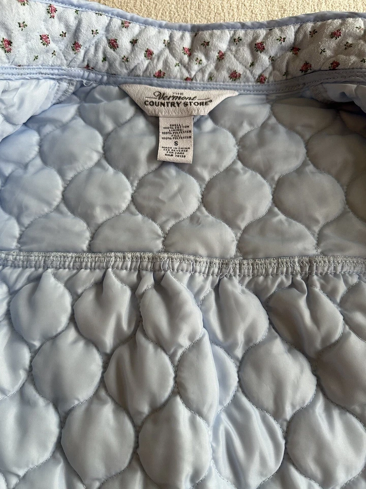 CHAQUETA ACOLCHADA Vintage "Abuela Costal" En Azul Claro Mujer Pequeña Foto 2 de 4