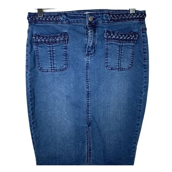 Falda Canyon River Azul Mujer 8 Mediana Azul Jean Lápiz Recto Denim Elástico Foto 2 de 4