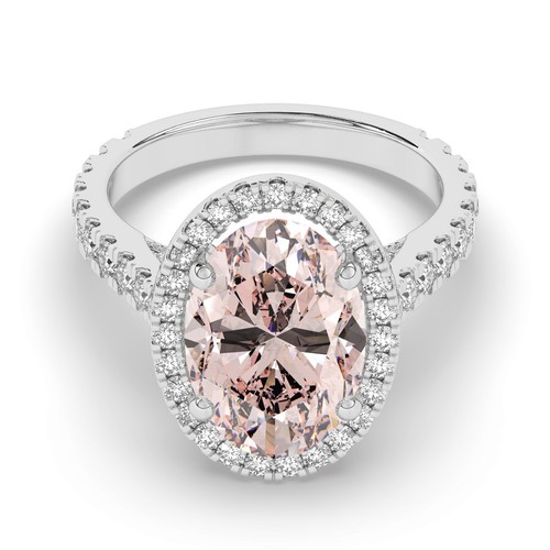 Oval Solitaire 950 Platinum Vivid Pink Engagement Ring,5.15 ct, Labgrown IGI - Picture 8 of 18