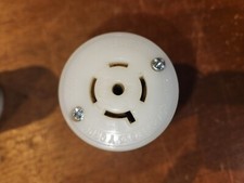 ONE USED LEVITON 2513 BLACK GROUNDING LOCKING CONNECTOR 20A-120/208V SHIPS FREE