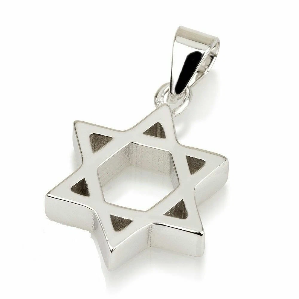 Silver magen david necklace sale