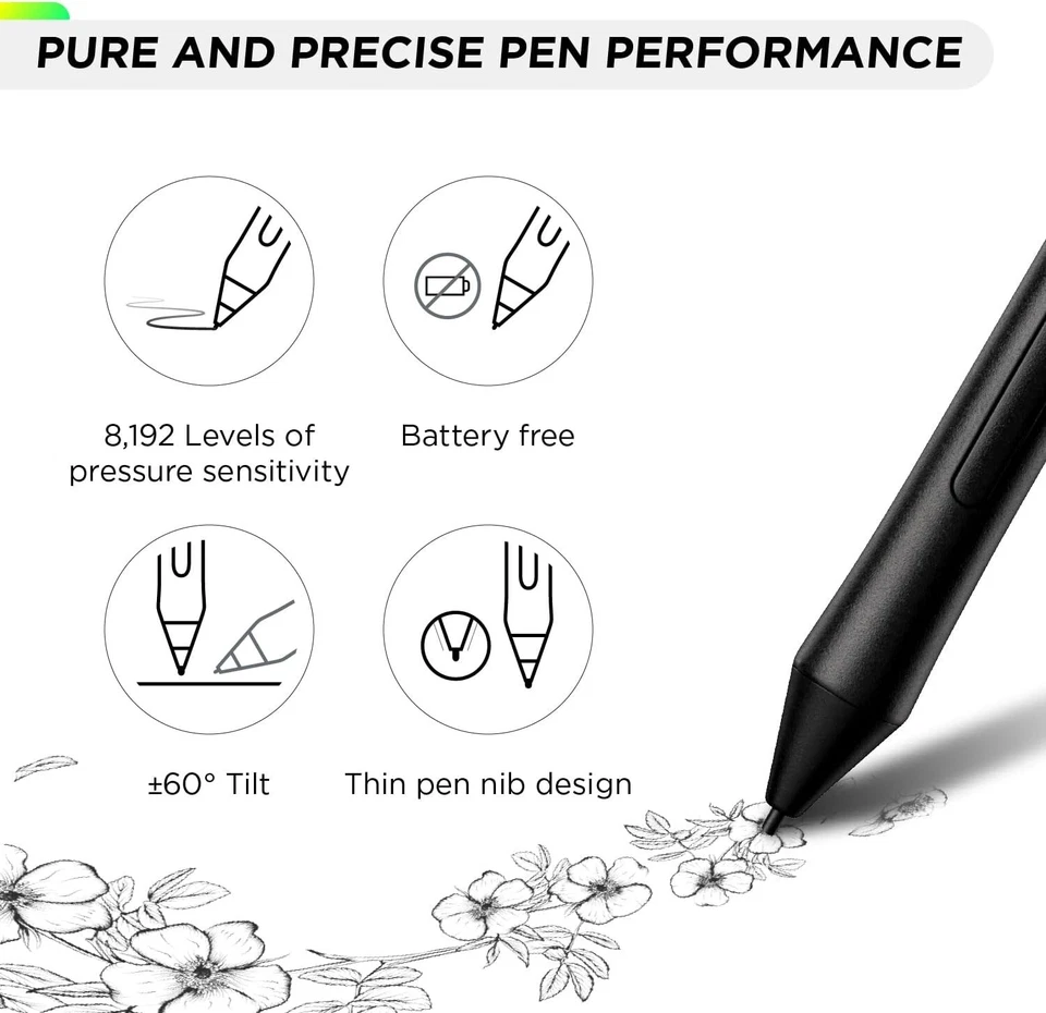 ViewSonic PF720 Graphics Drawing Tablet: Portable & Versatile 8,192 Pen Pressure - Image 3 of 4