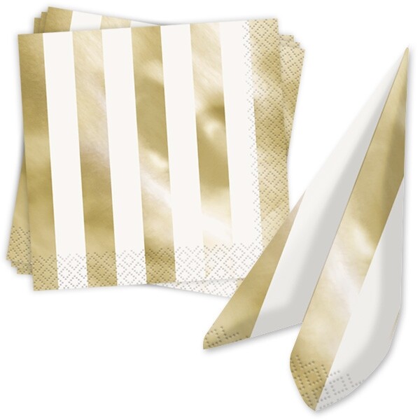 Folie Gold Gestreift Papier Servietten 16 Stuck Gunstig Kaufen Ebay