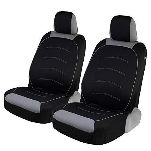Black Cloth Car Seat Covers for Front Seats – Premium Black Stitched