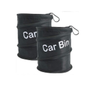 CAR BIN Pop UP Mini Storage Black Dustbin Foldable Travel Rubbish Waste Basket 