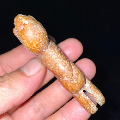 Chinese old jade Jadeite hand-carved pendant Necklace statue Kneel man A356 - Picture 8 of 11