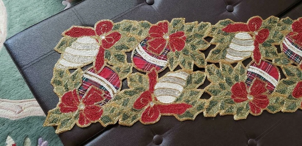 ARCOS ADORNO NAVIDAD Corredor de Mesa con Cuentas TAHARI Foto 2 de 3