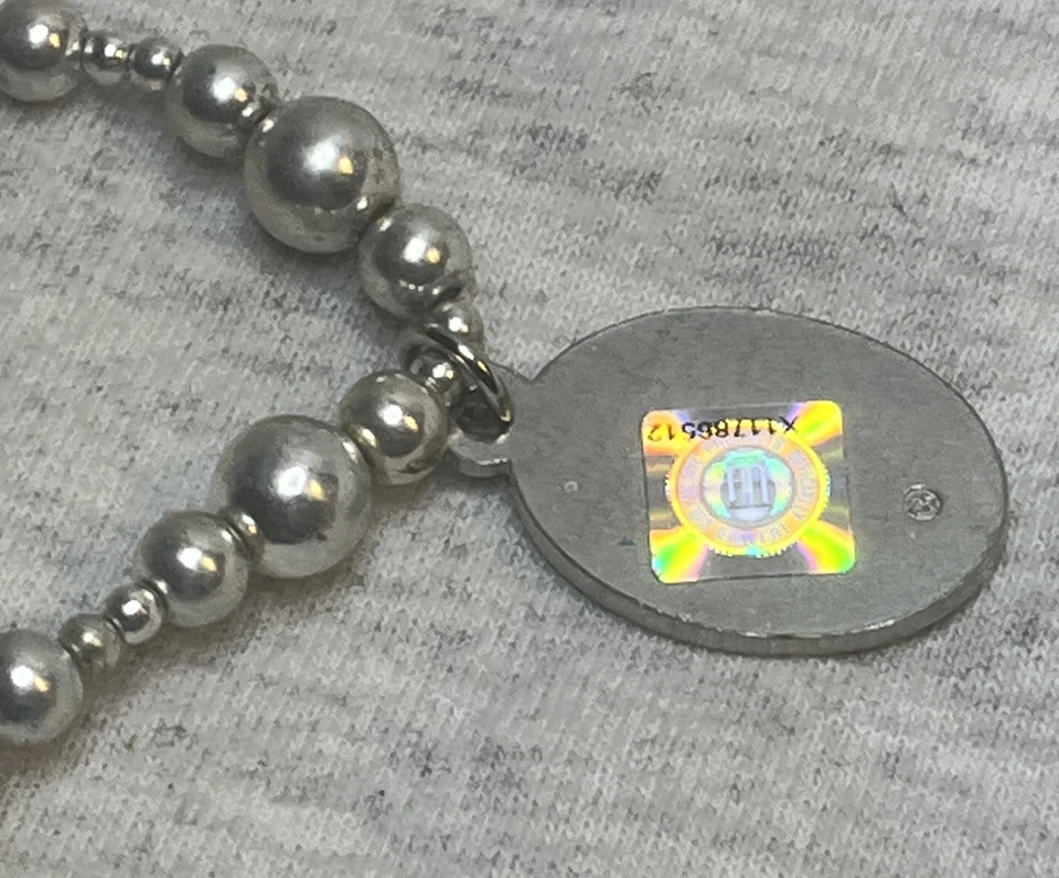 Oklahoma Sooners Football Silver Beads Bracelet OU Boomer Sooner Stretch 7” - Image 3 of 4