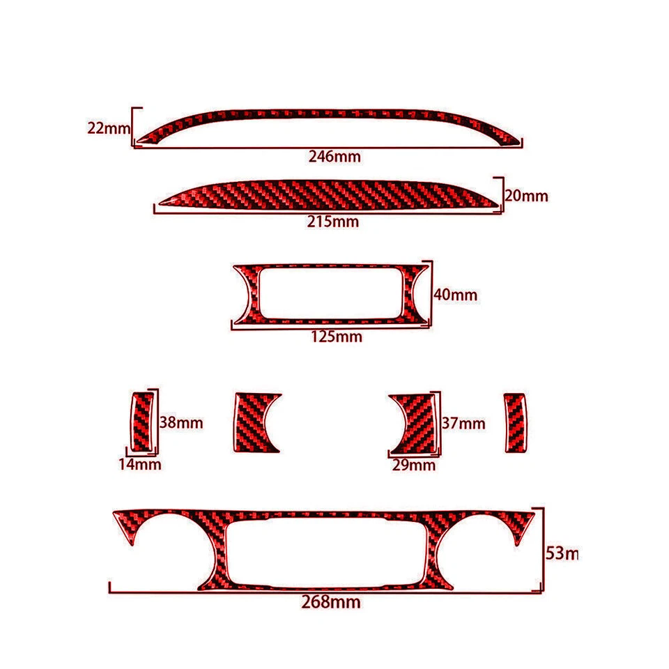 Отделка крышки центральной консоли для Silverado/GMC Sierra 1500 винил красное углеродное волокно - Изображение 3 из 4