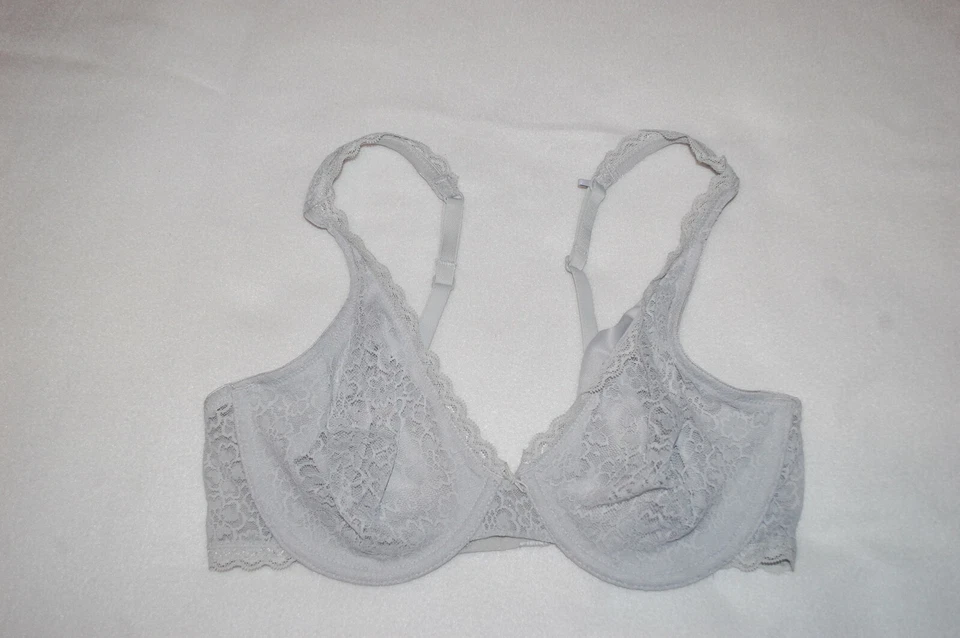 Jr Sujetador bidireccional de encaje gris ceniza para mujer con aros REG OR RACERBACK sin relleno TALLA 34D Foto 2 de 2