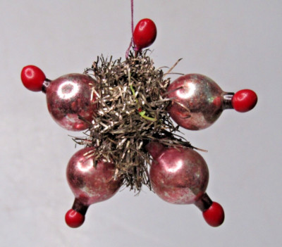 Antique Vintage Glass Beads Atomic STAR Berry Tinsel Christmas Ornament Germany