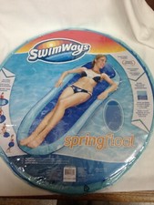 SwimWays Original Float Swim Floating Hammock Lounge Pool Chair Blue Palms