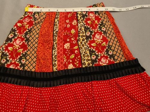 Two Monkeys Designs Girls skater skirt Elastic waist sz 20 Red Floral Polka dot - Picture 4 of 6