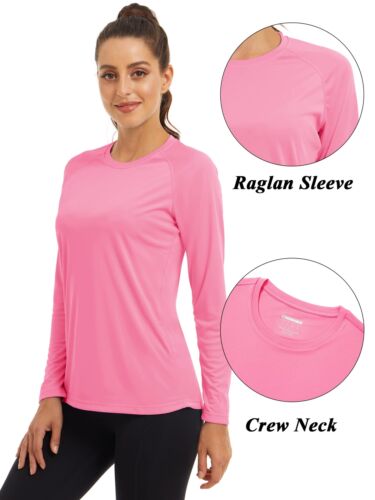 UPF50+ Women's Long Sleeve UV Shirts Sun Protection Golf Sport Performance Tops - Picture 175 of 214