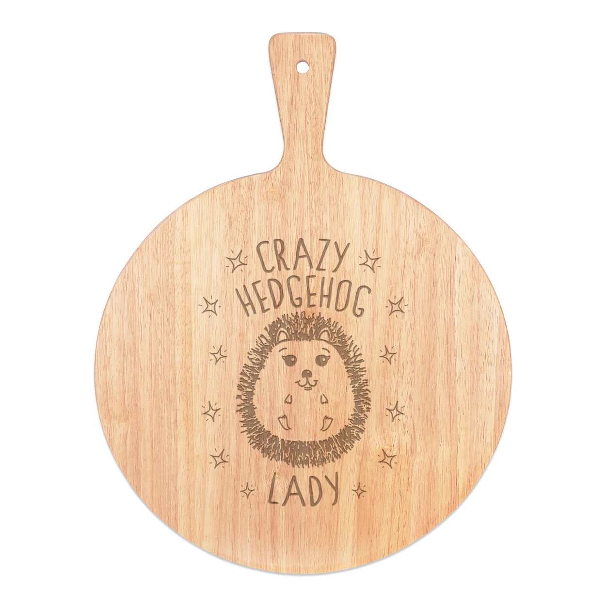 Crazy Hedgehog Lady Pizza Board Paddle Wooden Funny Cute
