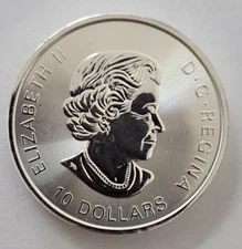 2019 Two Ounce $10 .9999 Fine Silver Orca Whale Canada Queen Elizabeth II