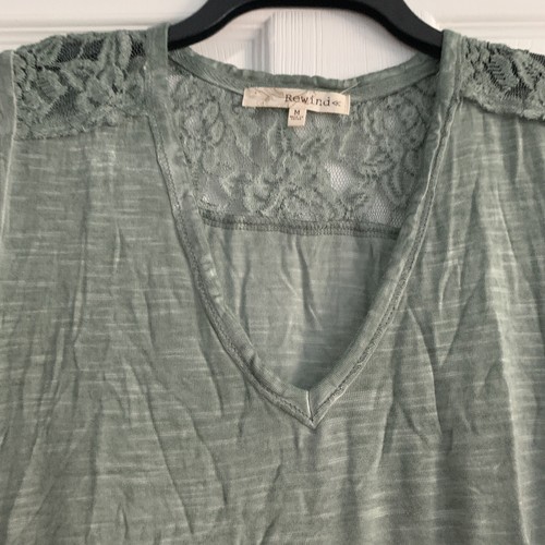 Rewind Juniors' River Green Shirt Sleeve Top Size M NWT - Picture 4 of 12