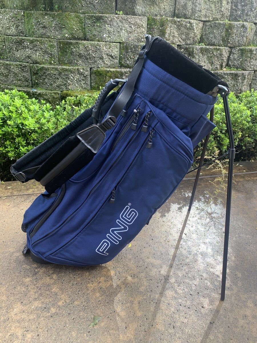 NAVY BLUE PING J~Bag Golf Stand Bag - Dual Straps, 4-Way NAVY BLUE PING J~Bag Golf Stand Bag - Dual Straps, 4-Way