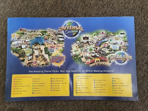 Lot 20 Vtg 2005 Universal Studios/Islands Of Adventure Theme Park Promo Map/Ad - Picture 2 of 9