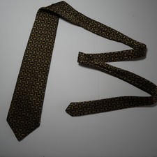 Ermenegildo Zegna Tie Men's Gold Geometric 100 Silk Necktie Handmade in Italy