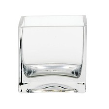 GLASS DESIGNER CUBE VASE 10x10x10cm OASIS FLORAL FLORISTRY CORPORATE SKU GLA3000