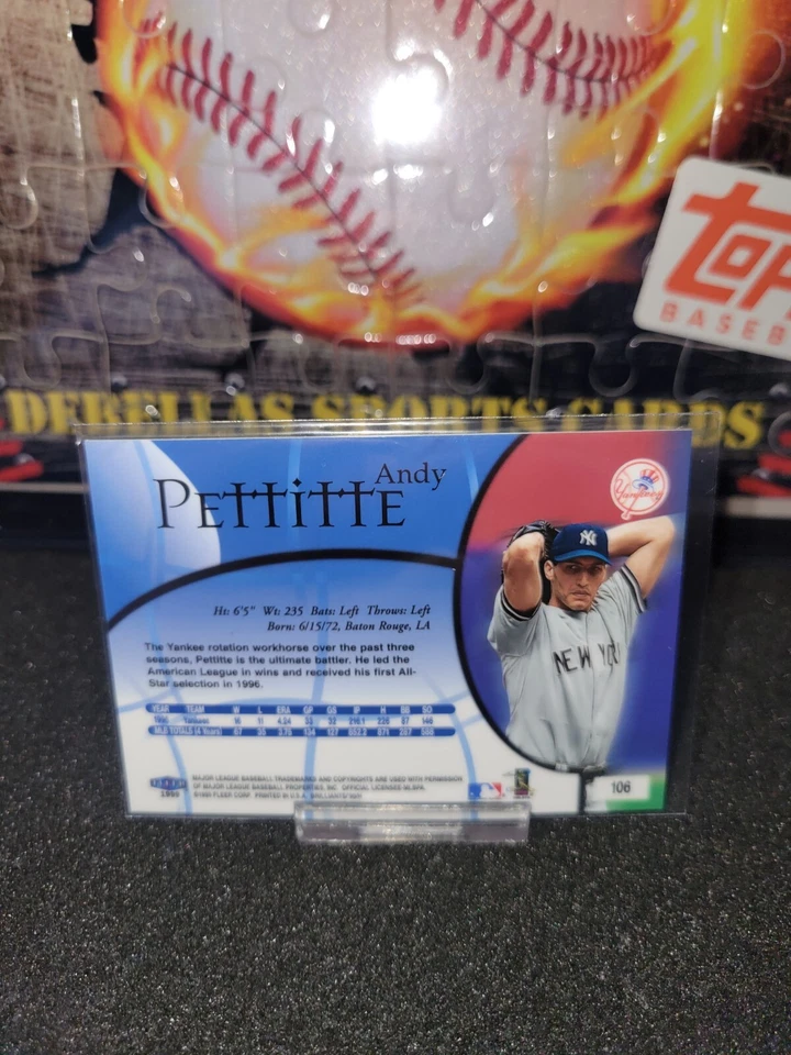 1999 Fleer Brilliants Andy Pettitte New York Yankees #106 - Image 2 of 2