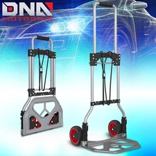 176lbs Folding Hand Truck Luggage Trolley Cart w/ Telescopic Handle&Bungee Cord