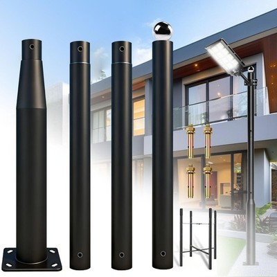 13Ft Heavy Duty Street Light Pole Outdoor Metal Split Lamp Post Rust Resistant A