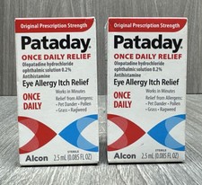 LOT OF 2 Pataday Once Daily Relief Eye Allergy Itch Eye Drops 2.5mL EXP: 10/2026