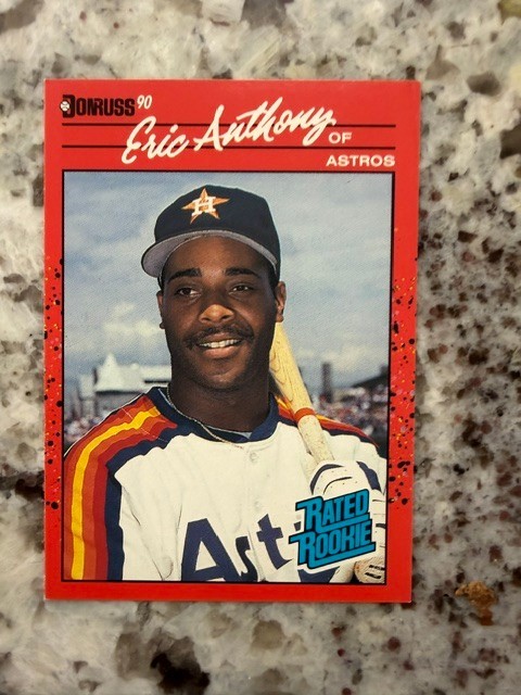 1990 DONRUSS MLB BASEBALL RATED ROOKIE CARD ASTROS ERIC ANTHONY #34