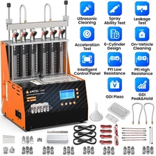 6 Cylinder GDI Piezo Ultrasonic Cleanning Machine Fuel Injector Cleanner Tester