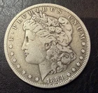 1884 S Morgan US Silver Dollar $1 Coin