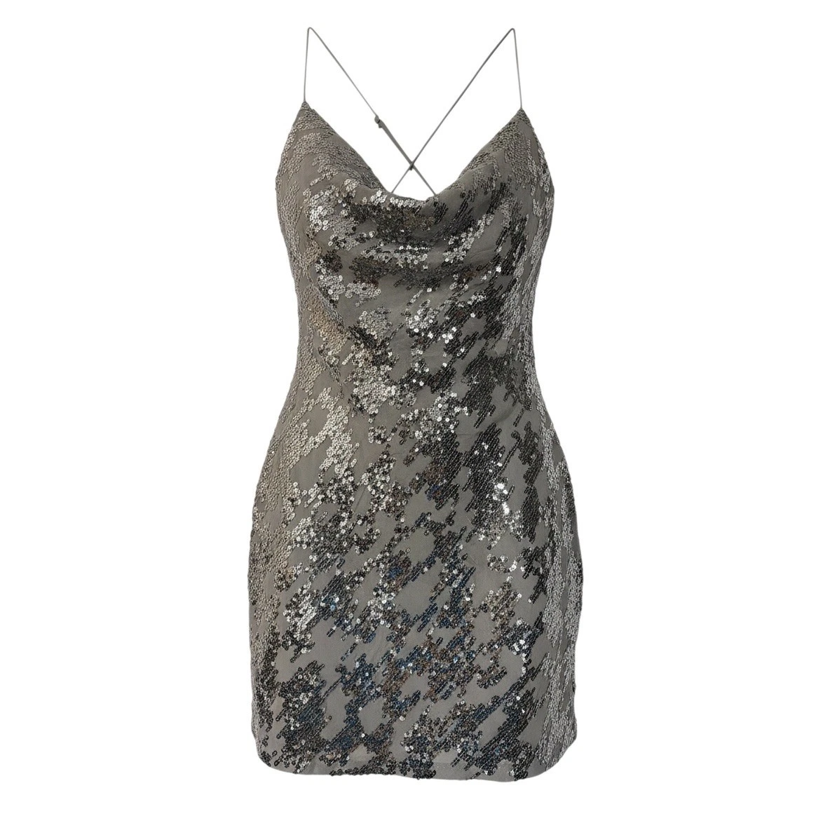 forever 21 sequin dress Sweetheart A knit mini dress featuring allover sequin embellishments Cami Dress Forever 21 Silver