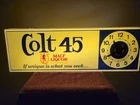 Vintage Colt 45 Malt Liquor Lighted Clock Sign WORKS 24x8 Inches Beer